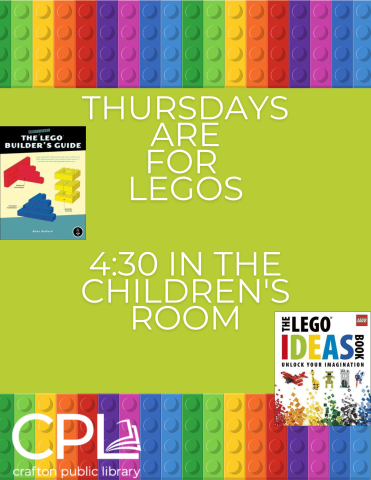 Flyer for Legos-Thursday at 4:30pm