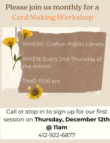 every 2nd Thursday-cardmaking workshop